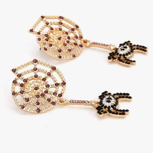 New BAUBLEBAR Charlotte drop Spider Web Rhinestone earrings - Picture 4 of 8